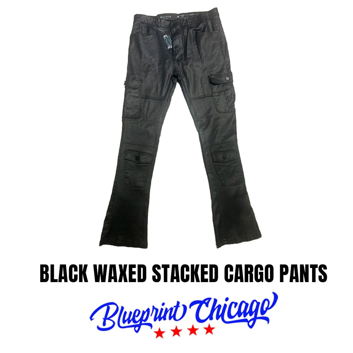 Black waxed stacked cargo