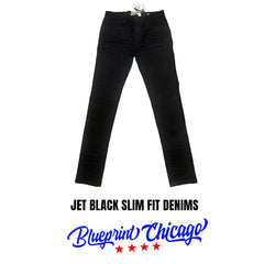 Jet black slim fit denims