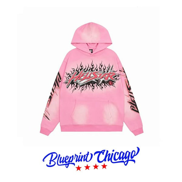 PINK HELLSTAR HOODIE